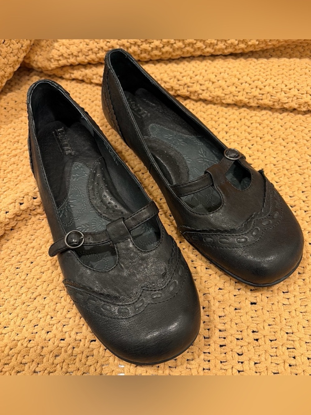 Born Black Mary Jane-Style Flats with Buckle Accent